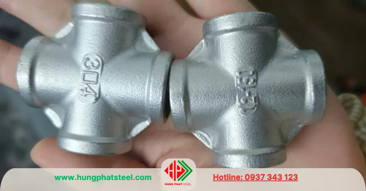 Chữ Thập Ren INOX DN15 (D21)