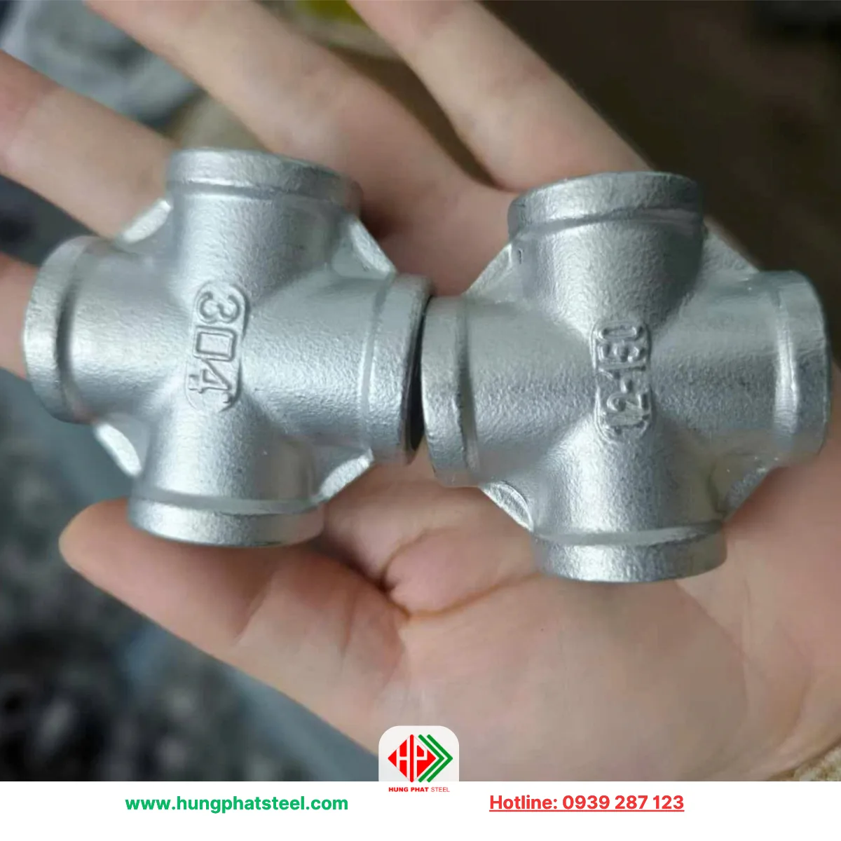 Chữ Thập Ren INOX DN15 (D21)