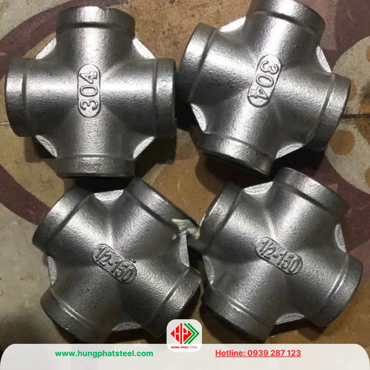 Chữ Thập Ren INOX DN15 (D21)