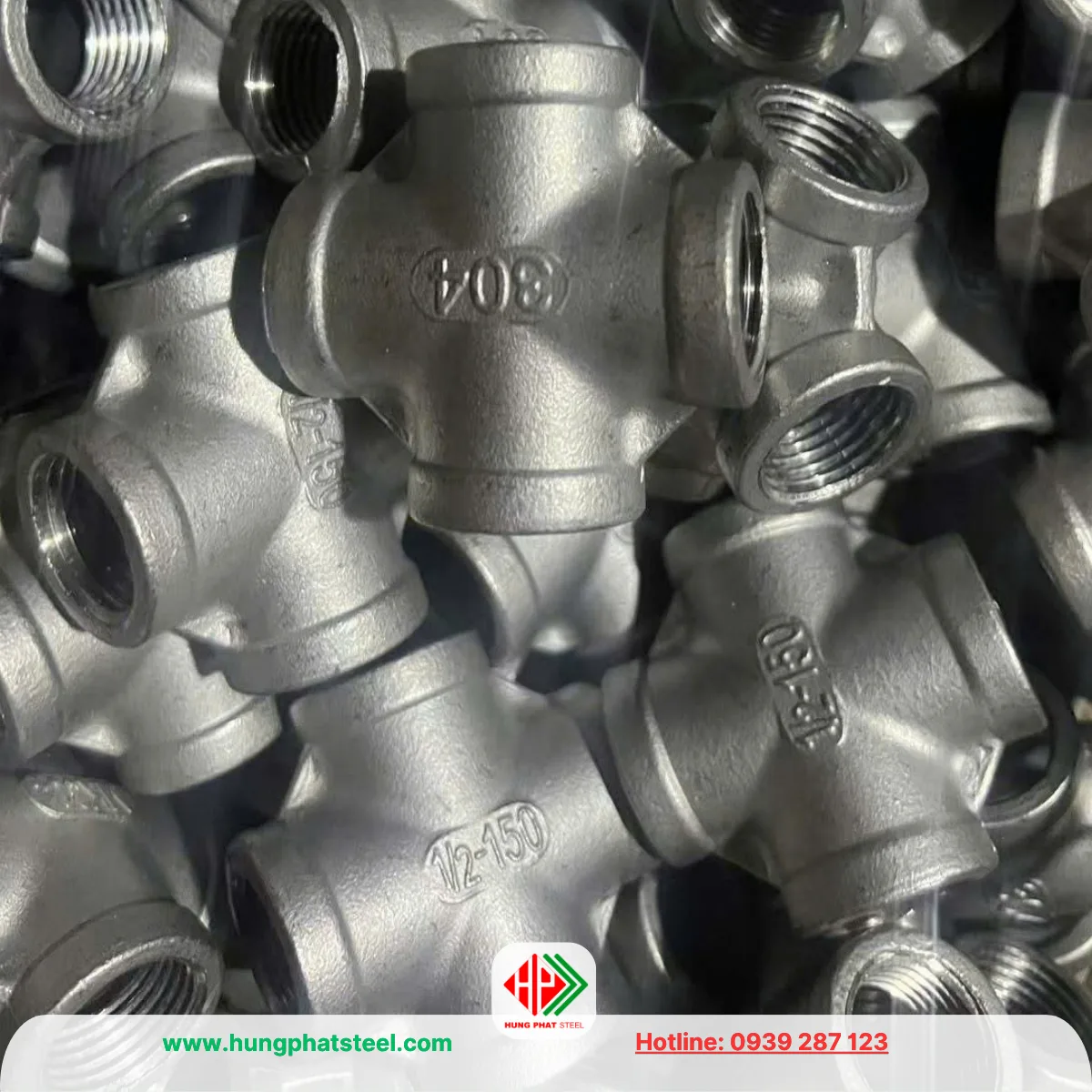 Chữ Thập Ren INOX DN15 (D21)