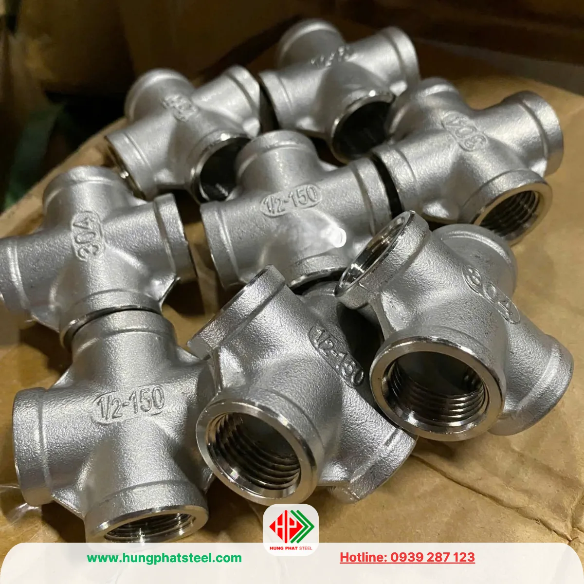 Chữ Thập Ren INOX DN15 (D21)