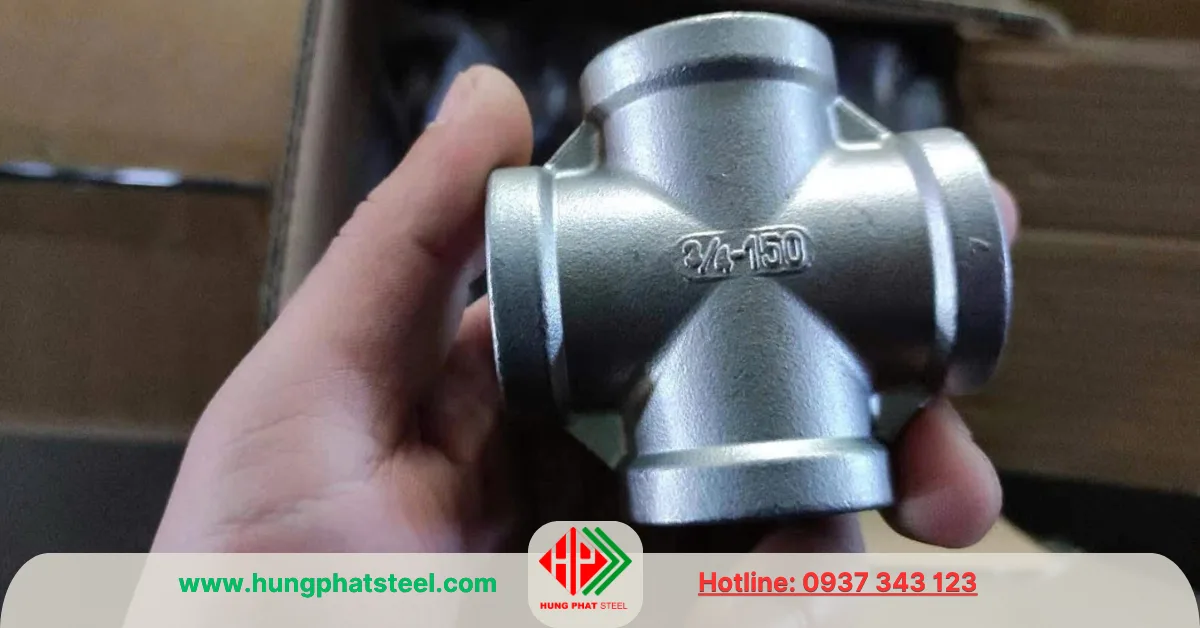 Chữ Thập Ren INOX DN20 (D27)