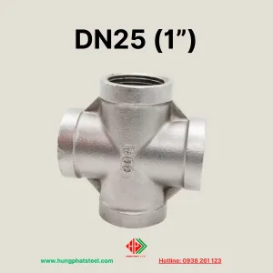 Chữ Thập Ren INOX DN25 (D34)