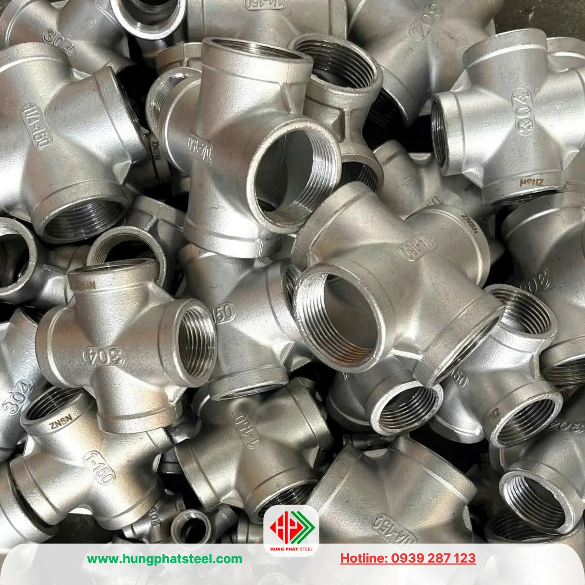 Chữ Thập Ren INOX DN25 (D34)