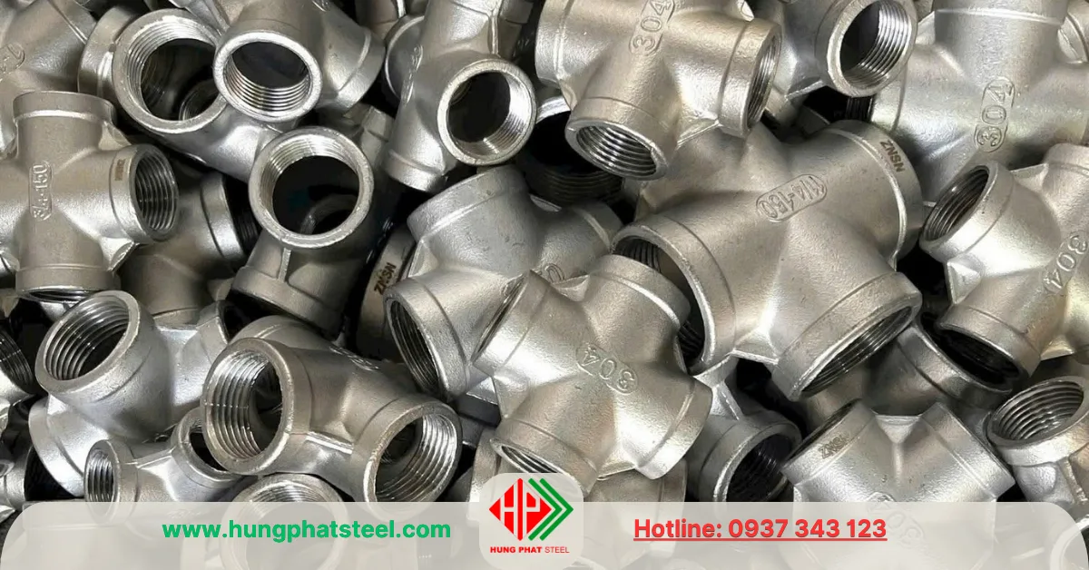 Chữ Thập Ren INOX DN32 (D42)
