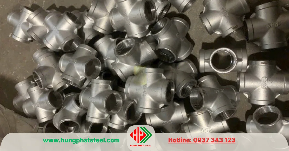 Chữ Thập Ren INOX DN32 (D42)