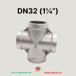 Chữ Thập Ren INOX DN32 (D42)