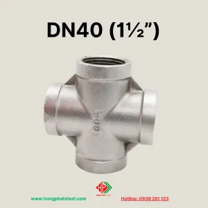 Chữ Thập Ren INOX DN40 (D49)