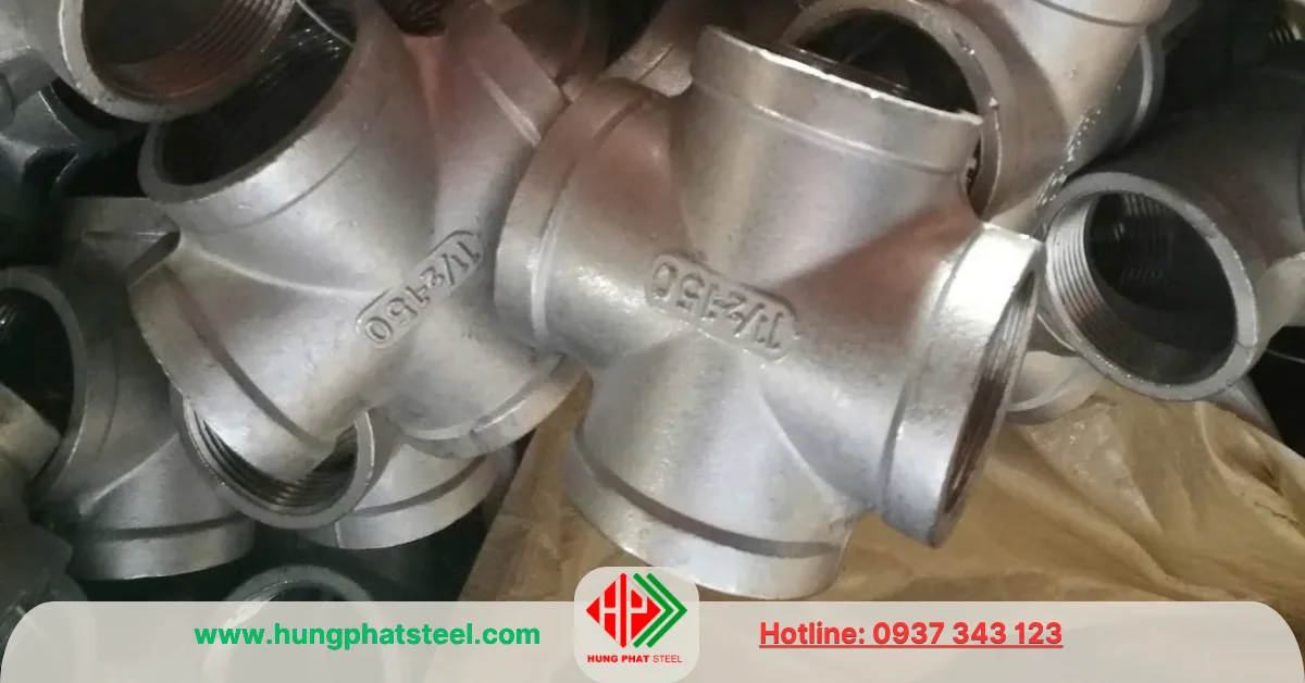 Chữ Thập Ren INOX DN40 (D49)