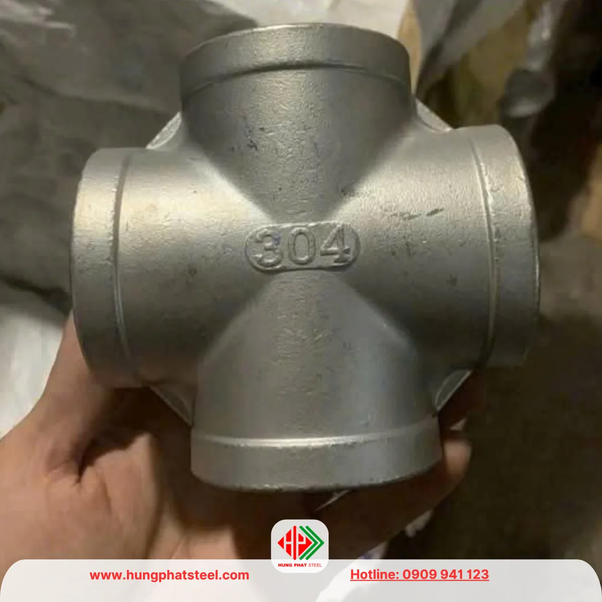 Chữ Thập Ren INOX DN50 (D60)