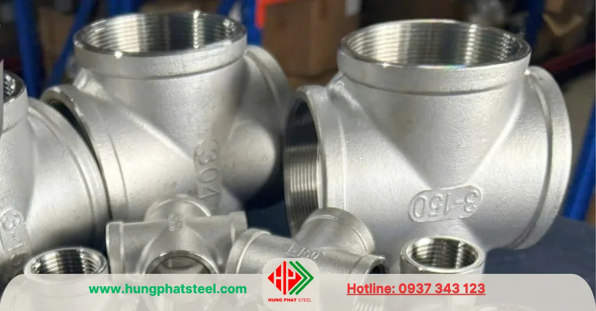 Chữ Thập Ren INOX DN80 (D90)