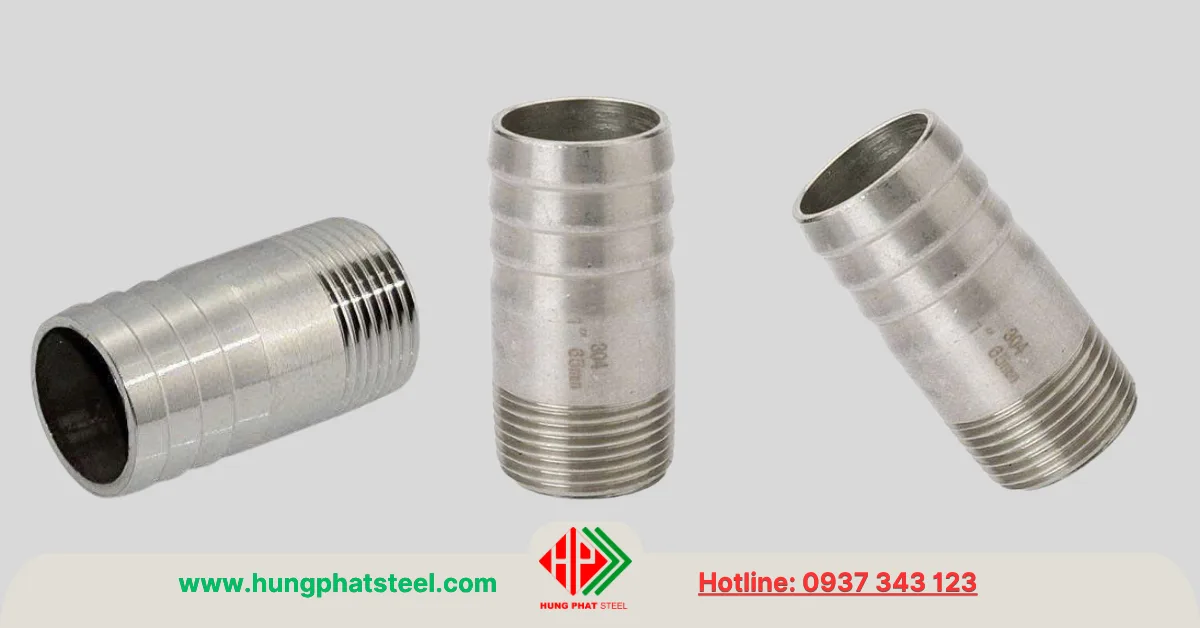 Nối ren đuôi chuột inox 304 loại thẳng trơn đều