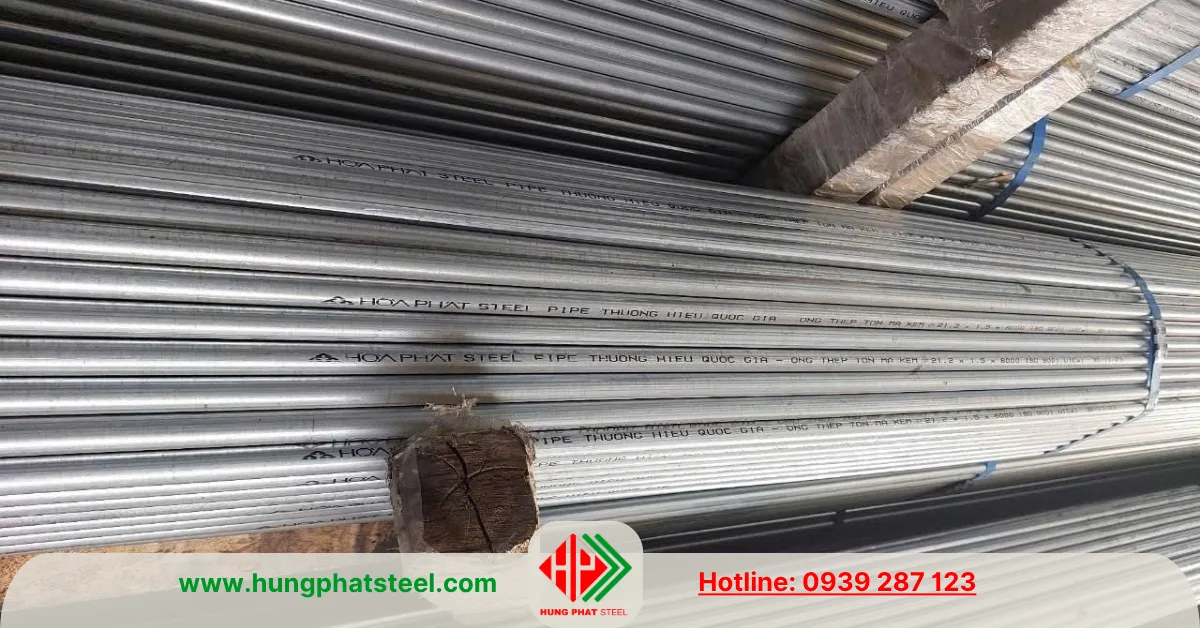 Ống thép mạ kẽm D21 Hòa Phát