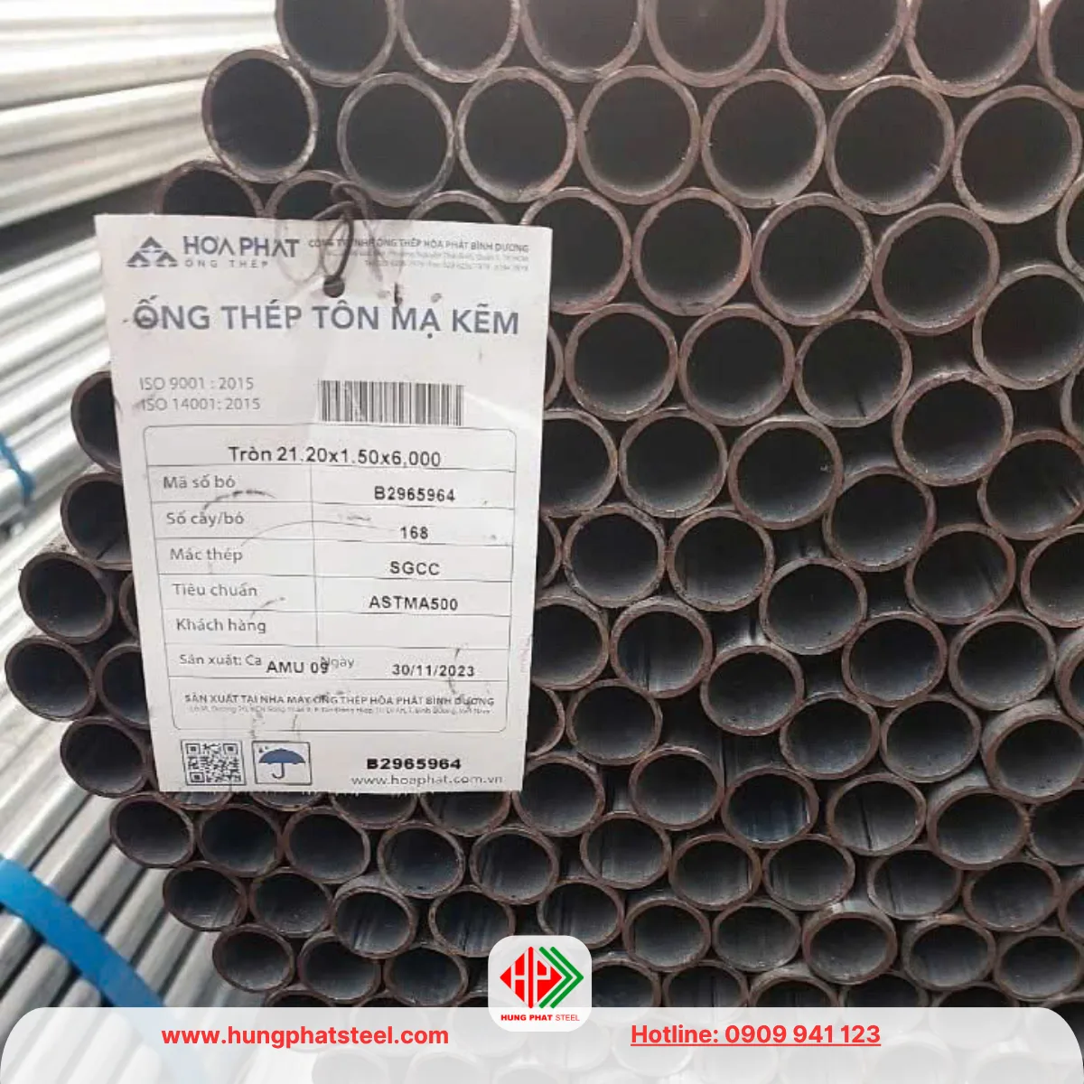 Ống thép mạ kẽm D21 Hòa Phát