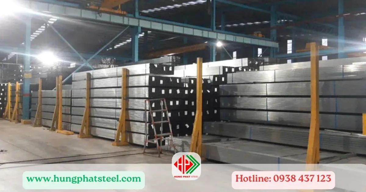 Kho thép hộp mạ kẽm tại Hùng Phát